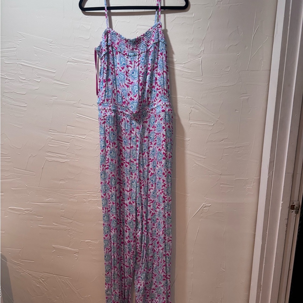 LOFT Pink and Blue Patterned Garment